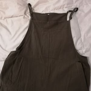 Green 'linen' jumper w/ pockets